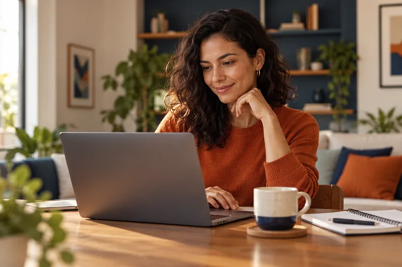 Profissional revisa suas finanças em casa