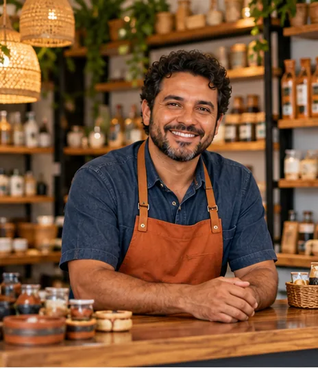 Empreendedor em seu estabelecimento